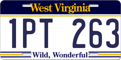 WV license plate 1PT263