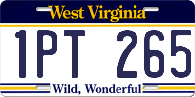 WV license plate 1PT265