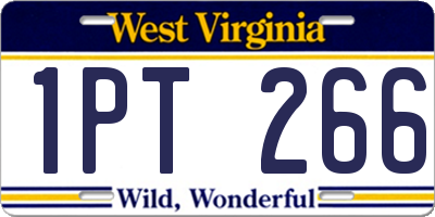 WV license plate 1PT266