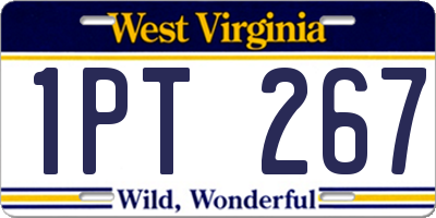 WV license plate 1PT267