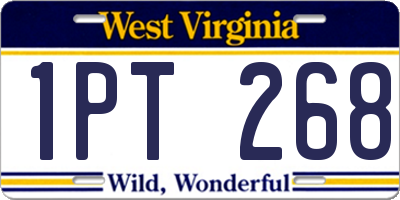 WV license plate 1PT268
