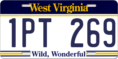 WV license plate 1PT269