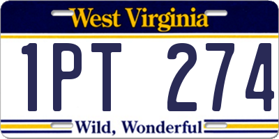 WV license plate 1PT274