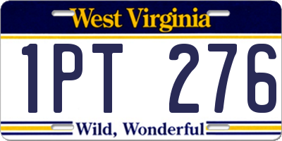 WV license plate 1PT276