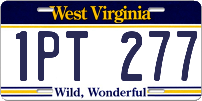 WV license plate 1PT277