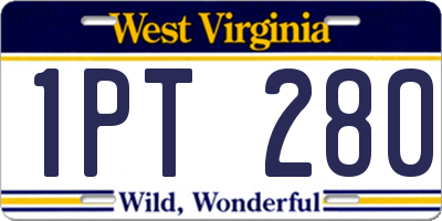 WV license plate 1PT280