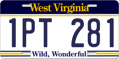WV license plate 1PT281