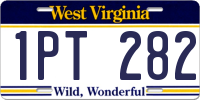 WV license plate 1PT282