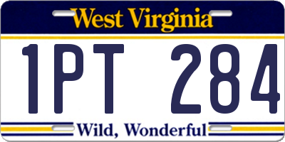WV license plate 1PT284