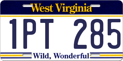 WV license plate 1PT285