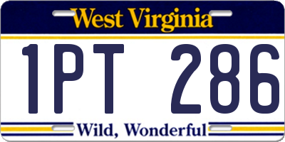 WV license plate 1PT286