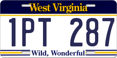 WV license plate 1PT287