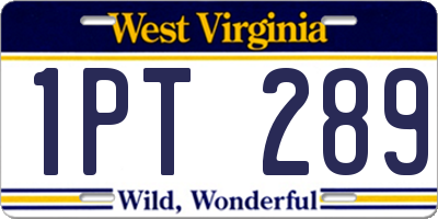 WV license plate 1PT289