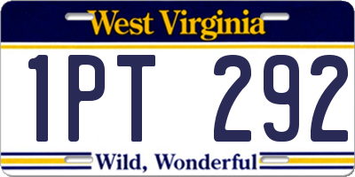 WV license plate 1PT292