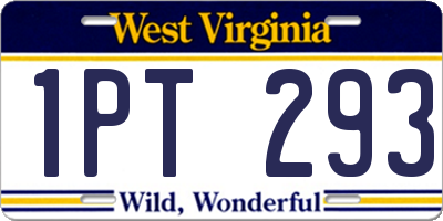 WV license plate 1PT293