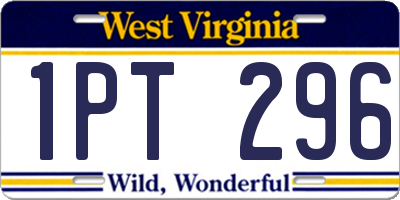 WV license plate 1PT296