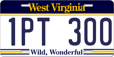 WV license plate 1PT300