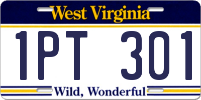 WV license plate 1PT301