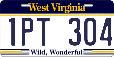 WV license plate 1PT304