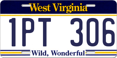 WV license plate 1PT306