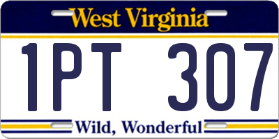 WV license plate 1PT307