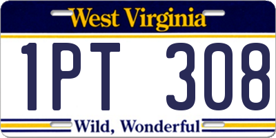 WV license plate 1PT308