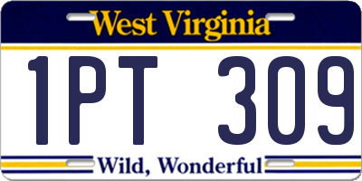 WV license plate 1PT309