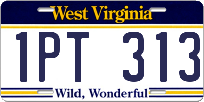 WV license plate 1PT313