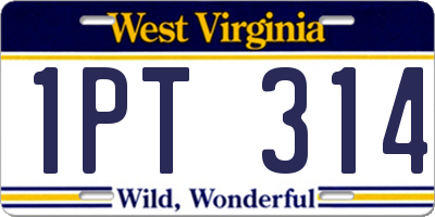WV license plate 1PT314