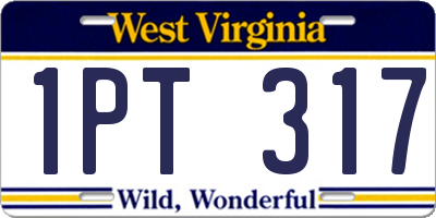 WV license plate 1PT317