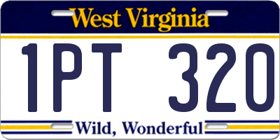 WV license plate 1PT320