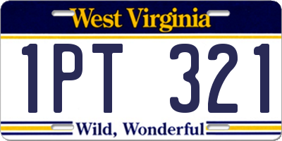 WV license plate 1PT321