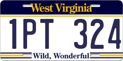 WV license plate 1PT324