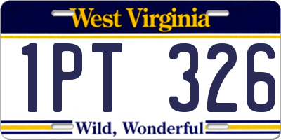 WV license plate 1PT326