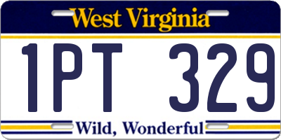 WV license plate 1PT329