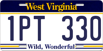 WV license plate 1PT330