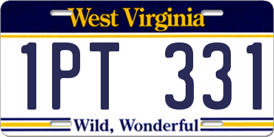 WV license plate 1PT331