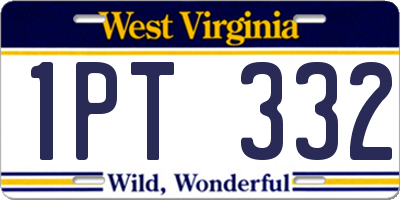 WV license plate 1PT332