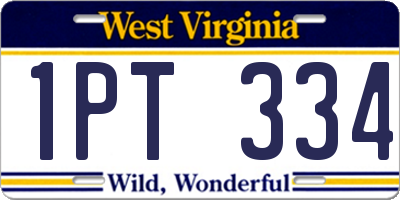 WV license plate 1PT334