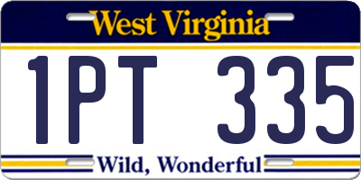 WV license plate 1PT335
