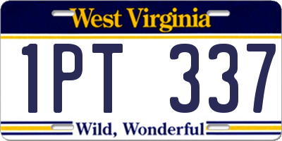 WV license plate 1PT337