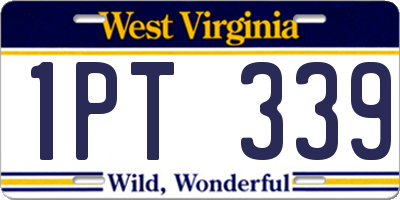 WV license plate 1PT339