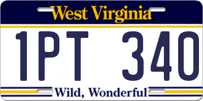 WV license plate 1PT340