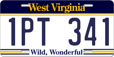 WV license plate 1PT341