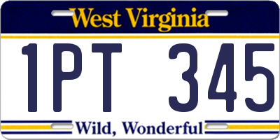 WV license plate 1PT345