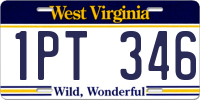 WV license plate 1PT346