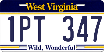 WV license plate 1PT347