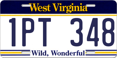 WV license plate 1PT348