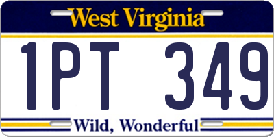 WV license plate 1PT349