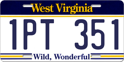 WV license plate 1PT351